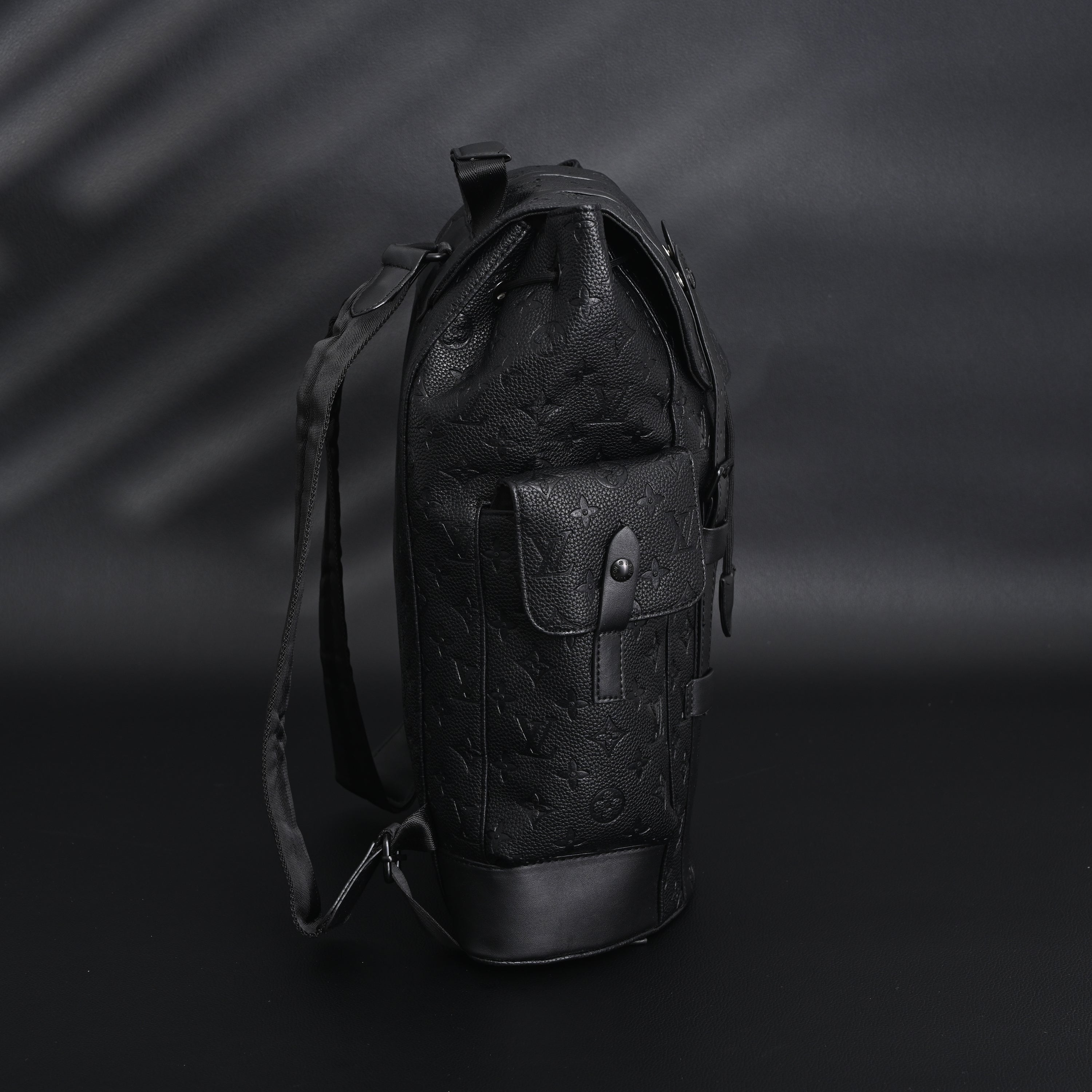 Louis Vuitton Christopher PM Backpack Monogram Shadow Black Leather
